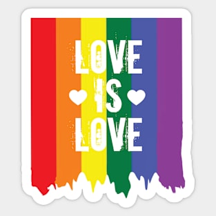 Gay Pride Rainbow Paint Love Is Love Flag Sticker